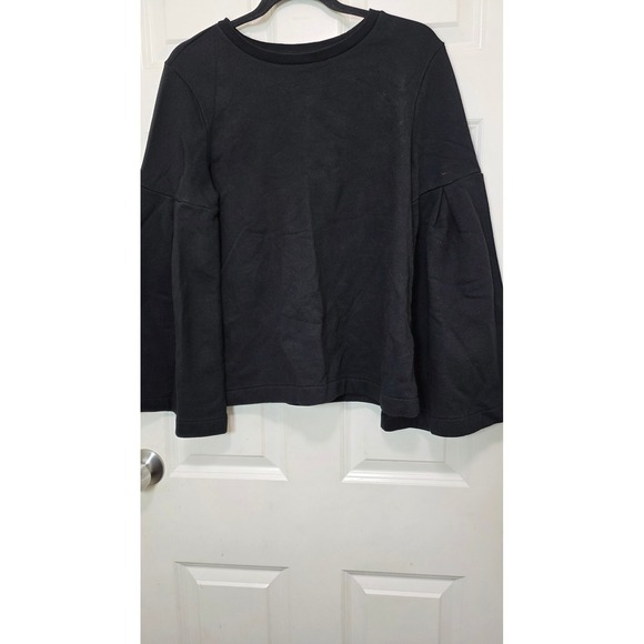Banana Republic Tops - Banana Republic Bell Sleeve Sweatshirt Womens S Black Pleated Knit Pullover Grun